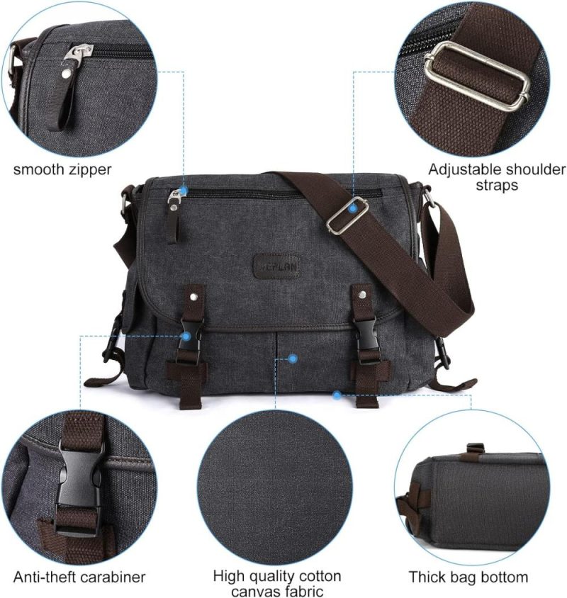 Laptop Messenger & Shoulder Bags | Messenger Bag Men,Waterproof Crossbody Bag,Satchel Shoulder Bag Laptop Bags A-black