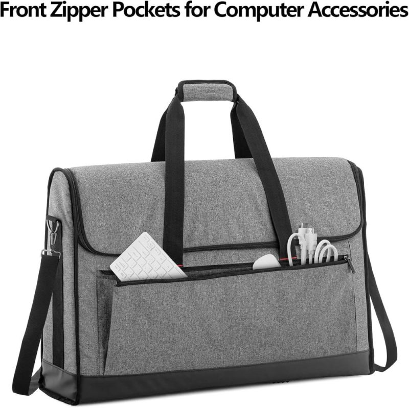 Laptop Messenger & Shoulder Bags | Monitor Carrying Case 24 Inch Padded Travel Bag Hold Up To 2 Lcd Screens/Tvs, Not Compatible With Imac, With Accessories Pocket, Shoulder Strap, Pu Bottom, Grey Laptop Bags Grey