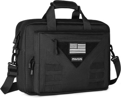 Laptop Messenger & Shoulder Bags | Tactical Laptop Messenger Shoulder Bag, 15-16 Inch Multifunctional Adjustable Large Notebook Carrying Sleeve Case Pockets, Black Laptop Bags Black