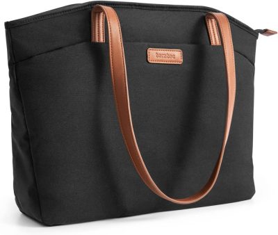 Laptop Messenger & Shoulder Bags | Tote Bag For Women, Water-Resistant Laptop Shoulder Bag Lightweight Large Capacity, Fits Up To 16-Inch Macbook Pro Laptop Bags Black