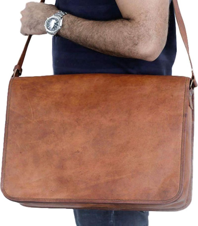 Laptop Messenger & Shoulder Bags | Vintage Mens 16 Inch Leather Laptop Messenger Pro Satchel Men’s Bag Laptop Bags Laptop Messenger & Shoulder Bags