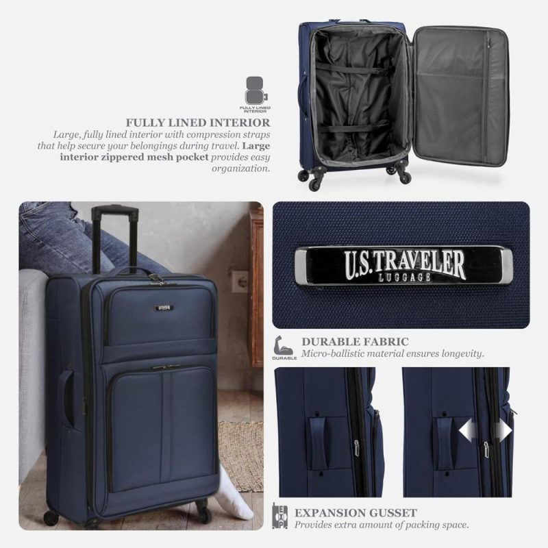 Luggage Sets | Anzio Softside Expandable Spinner Luggage, Dark Grey, 2-Piece Set (22/30) Luggage Dark Grey