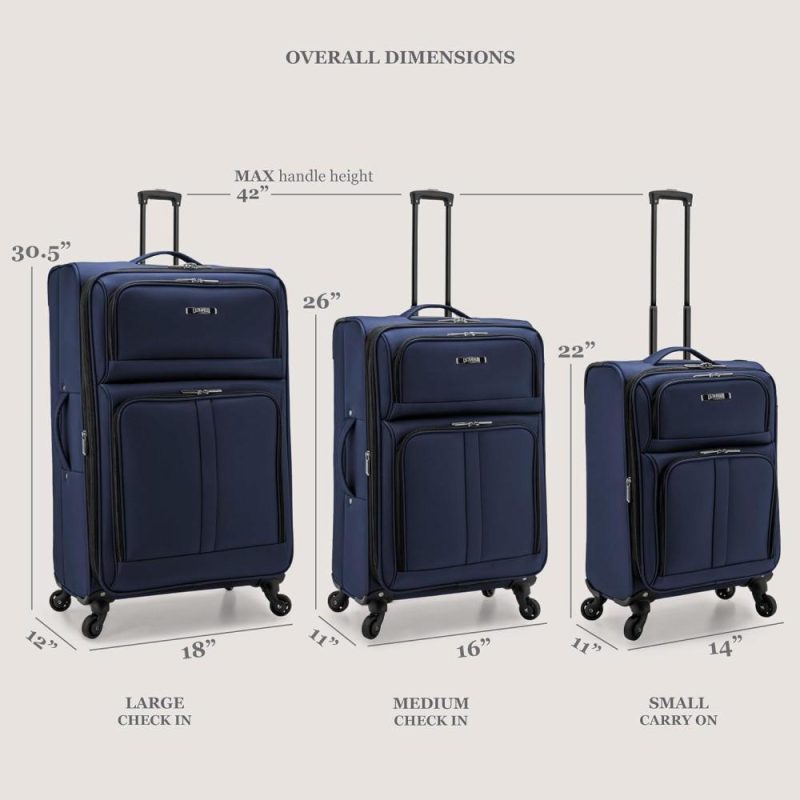 Luggage Sets | Anzio Softside Expandable Spinner Luggage, Dark Grey, 2-Piece Set (22/30) Luggage Dark Grey