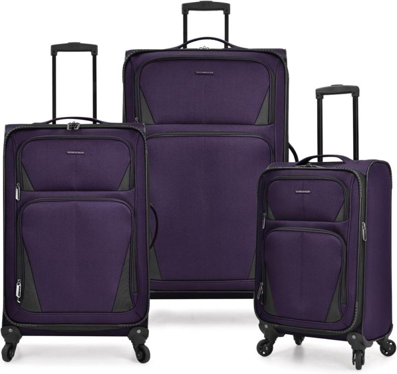 Luggage Sets | Aviron Bay Expandable Softside Spinner Wheels, Purple, 3 Piece Luggage Luggage Luggage Sets