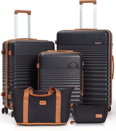 Luggage Sets | Concepten Luggage Sets 3 Piece, Suitcases With Wheels, Hardshell Suitcase Set, Abs Carry On Luggage Set With Tsa Lock, Travel Luggage Luggage Black