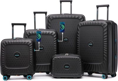 Luggage Sets | Luggage Expandable 5 Piece Sets(14/18/20/24/28) Pp Lightweight Spinner Suitcase With Tsa Lock & Ykk Zipper Luggage Black