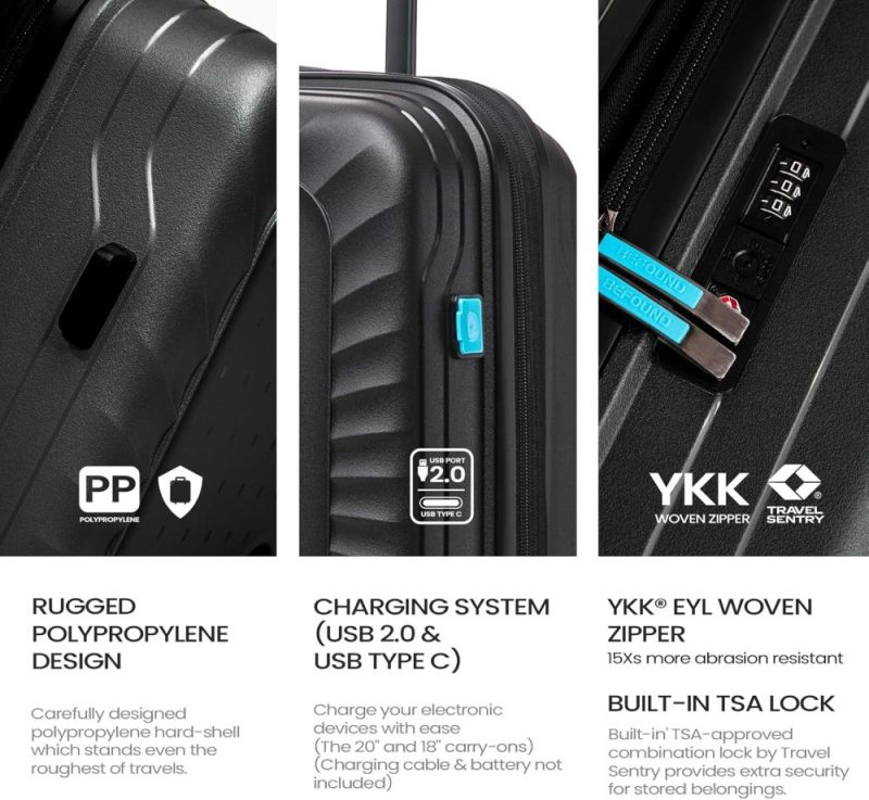 Luggage Sets | Luggage Expandable 5 Piece Sets(14/18/20/24/28) Pp Lightweight Spinner Suitcase With Tsa Lock & Ykk Zipper Luggage Black