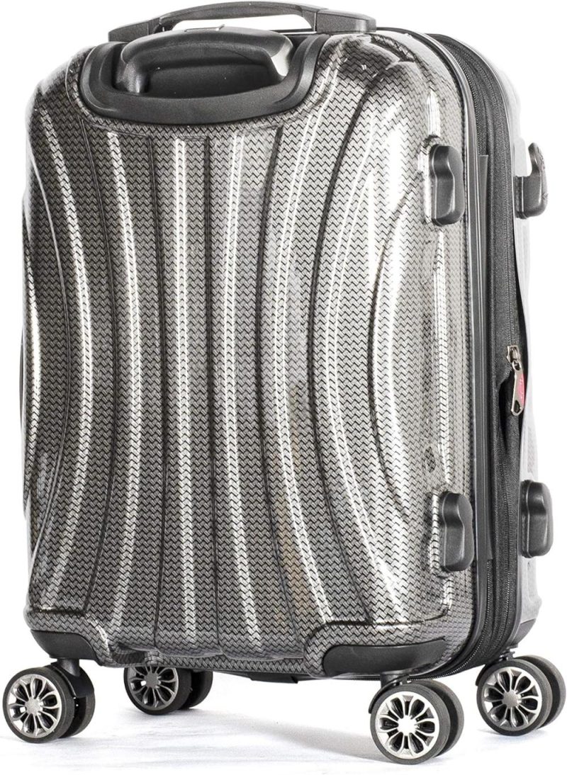 Luggage Sets | Luggage Phoenix 3-Piece Pc Exp. Hardcase Spinner Set W/Hidden Compartment, Black Luggage Black