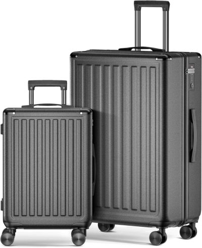 Luggage Sets | Luggage Sets 2 Piece Suitcase Set 20/28,Pc+Abs Hardside Material Suitcases With Spinner Wheels… Luggage Black