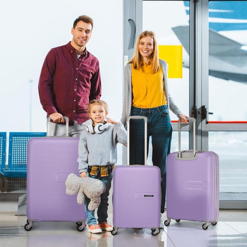 Luggage Sets | Luggage Sets 5 Piece, Expandable Luggage Pp Hardside Carry On Suitcase Sets With Spinner Wheels, Lightweight Rolling Suitcase For Men And Women, Lavender Luggage Lavender