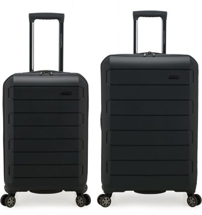 Luggage Sets | Pagosa Indestructible Hardshell Expandable Spinner Luggage, Black, 2 Piece Set Luggage Black