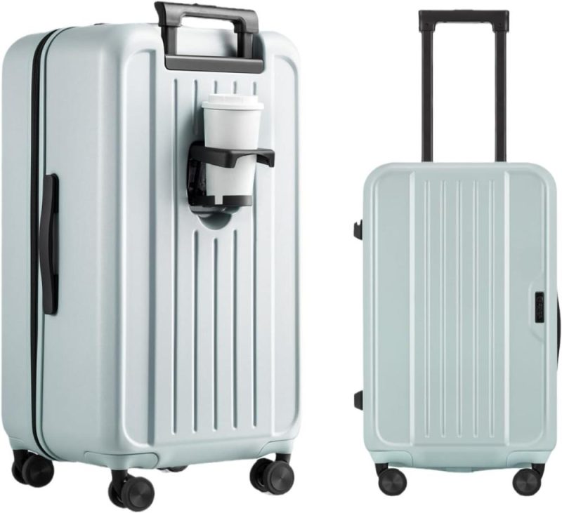 Luggage Sets | Trunk Spinner Luggage Sets Pc Hardside Luggage Lightweight Suitcase Set With Tsa Lock And Foldable Cup Holder Light Blue, 2-Pc Set -Trunk(20/30) Luggage Light Blue