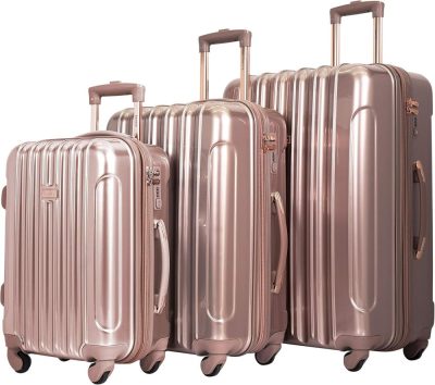 Luggage Sets | Women’s Alma Hardside Spinner Luggage, Tsa-Approved, Rose Gold, 3-Piece Set (20/24/28) Luggage Luggage Sets