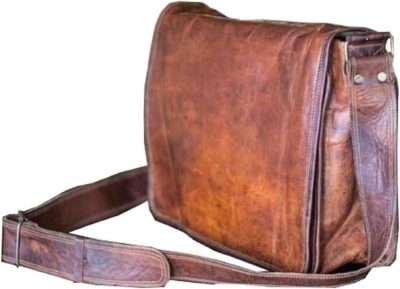 Messenger Bags | 18 Inch Leather Full Flap Messenger Handmade Bag Laptop Bag Satchel Bag Padded Messenger Bag Brown (Brown) Messenger Bags Messenger Bags