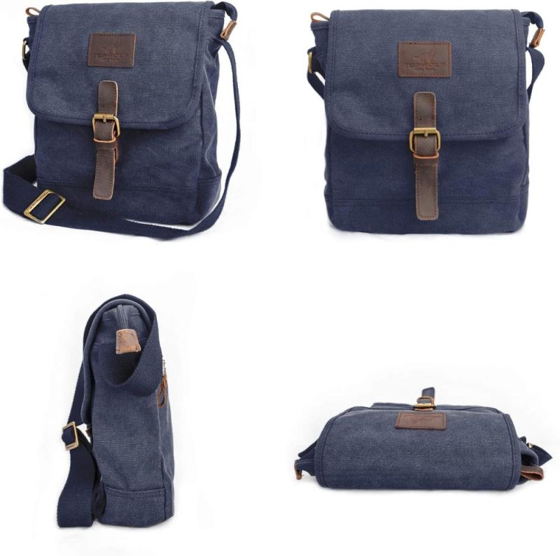 Messenger Bags | Canvas Messenger Bag Small Crossbody Bag Casual Travel Working Tools Bag Shoulder Bag Hold Phone Handset Anti Theft Messenger Bags Blue