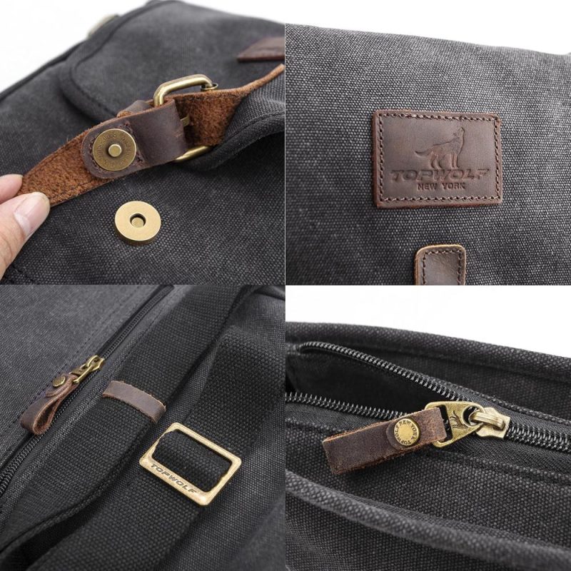 Messenger Bags | Canvas Messenger Bag Small Crossbody Bag Casual Travel Working Tools Bag Shoulder Bag Hold Phone Handset Anti Theft Messenger Bags Black