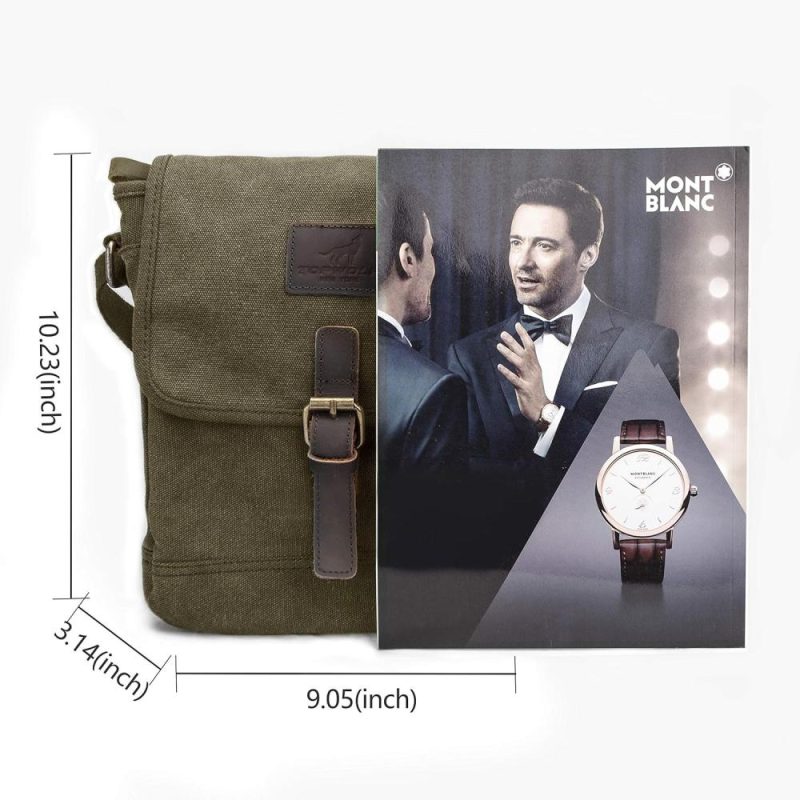 Messenger Bags | Canvas Messenger Bag Small Crossbody Bag Casual Travel Working Tools Bag Shoulder Bag Hold Phone Handset Anti Theft Messenger Bags Green