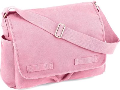 Messenger Bags | Classic Canvas Messenger Bag – Heavyweight Canvas Crossbody Shoulder Pack – Pink Messenger Bags Messenger Bags