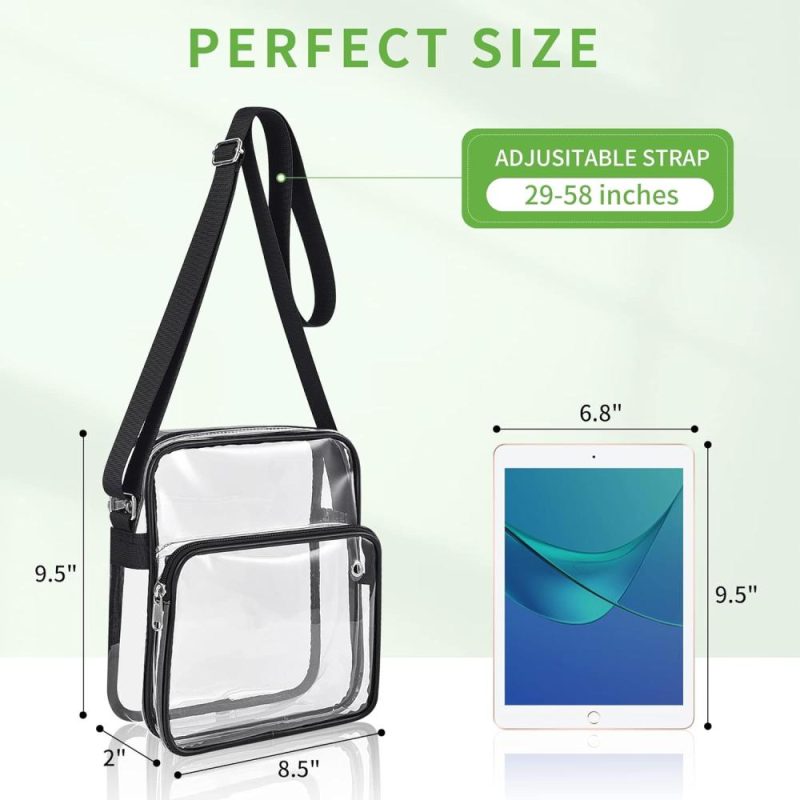 Messenger Bags | Clear Messenger Bag Stadium Approved Clear Bag Purse For Stadium Events Concert Sport Work Messenger Bags Black