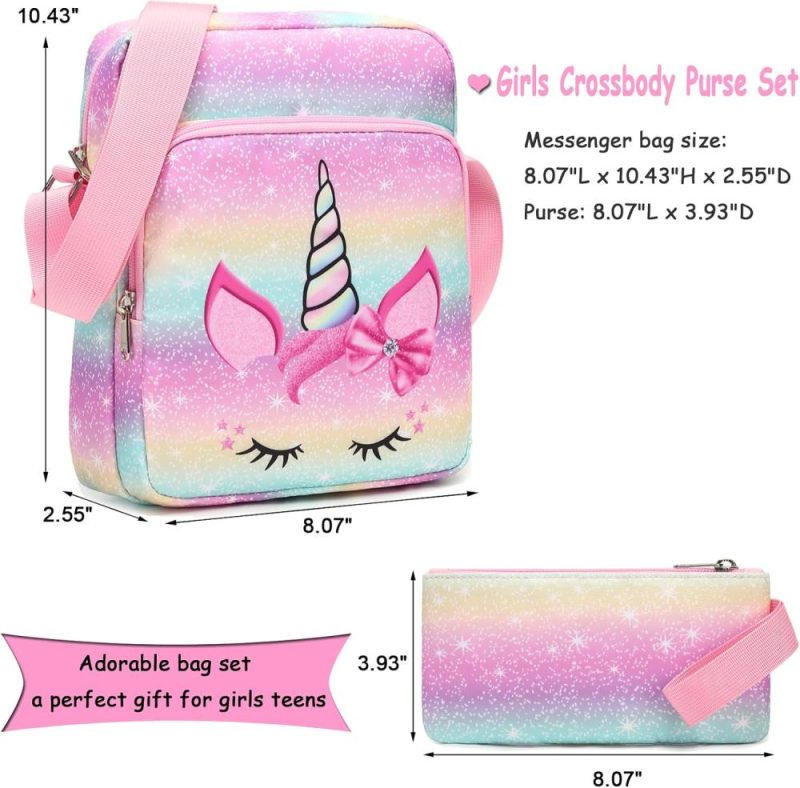 Messenger Bags | Crossbody Purses 2 Pcs Cross Body Bag Messenger Bag Shoulder Bag Messenger Bags A-unicorn