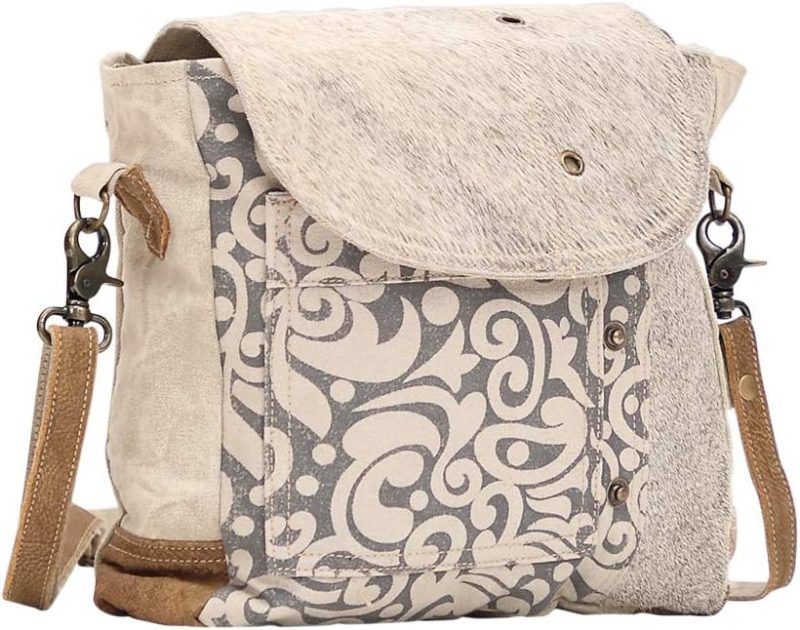 Messenger Bags | Factual Upcycled Canvas & Cowhide Messenger Bag Messenger Bags Brown