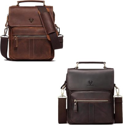 Messenger Bags | Genuine Leather Messenger Bag For Men, Men’s Shoulder Bag For Work Business Travel Daily Use Messenger Bags Messenger Bags