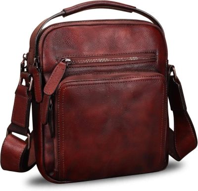 Messenger Bags | Genuine Leather Purse And Shoulder Bag For Men Vintage Real Leather Messenger Bag Handbag Crossbody Satchel Purse Strap Messenger Bags Coffee