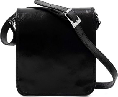 Messenger Bags | Italian Leather Messenger Bag For Men – Full Grain Leather Men’s Crossbody Bag – Tablet Sized Shoulder Bag Messenger Bags Black