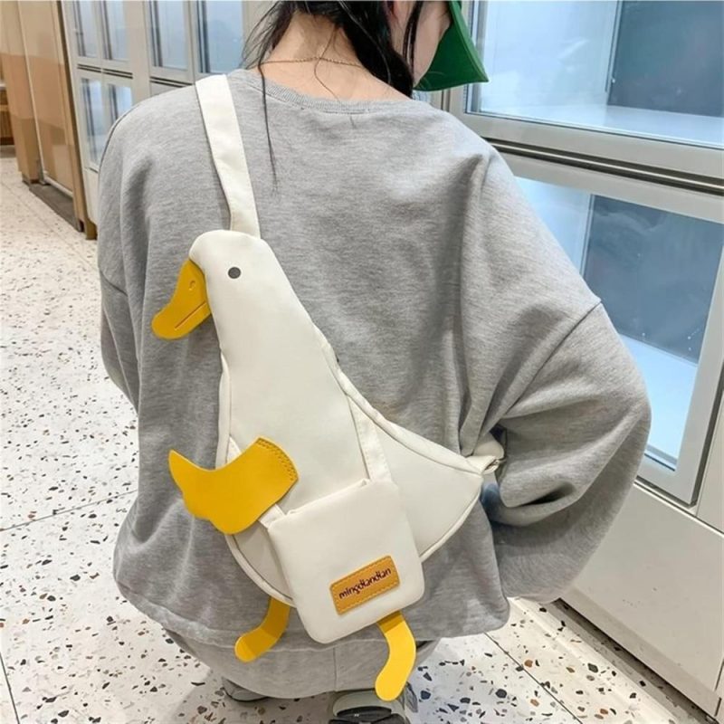 Messenger Bags | Kawaii Duck Purse Unisex Funny Animal Shoulder Bag Cute Cartoon Chest Wallet Novelty Bag Unique Canvas Satchel Messenger Bag Messenger Bags Messenger Bags