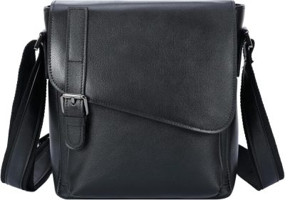 Messenger Bags | Leather Messenger Bag Small Crossbody Shoulder Bag For Men Women Flap Over Man Purse Fits 10 Inch Tablet Messenger Bags Black