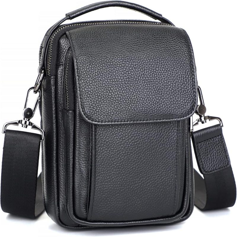 Messenger Bags | Leather Small Messenger Bag For Men Crossbody Handbag Shoulder Sling Travel Bags For Men Purse Daypack Magnetic Buckle Messenger Bags Messenger Bags