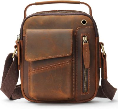 Messenger Bags | Men’s Crossbody Bag,Satchel Shoulder Bag,Small Leather Messenger Bag,Crazy Horse Leather Handbag With Zipper Messenger Bags Messenger Bags