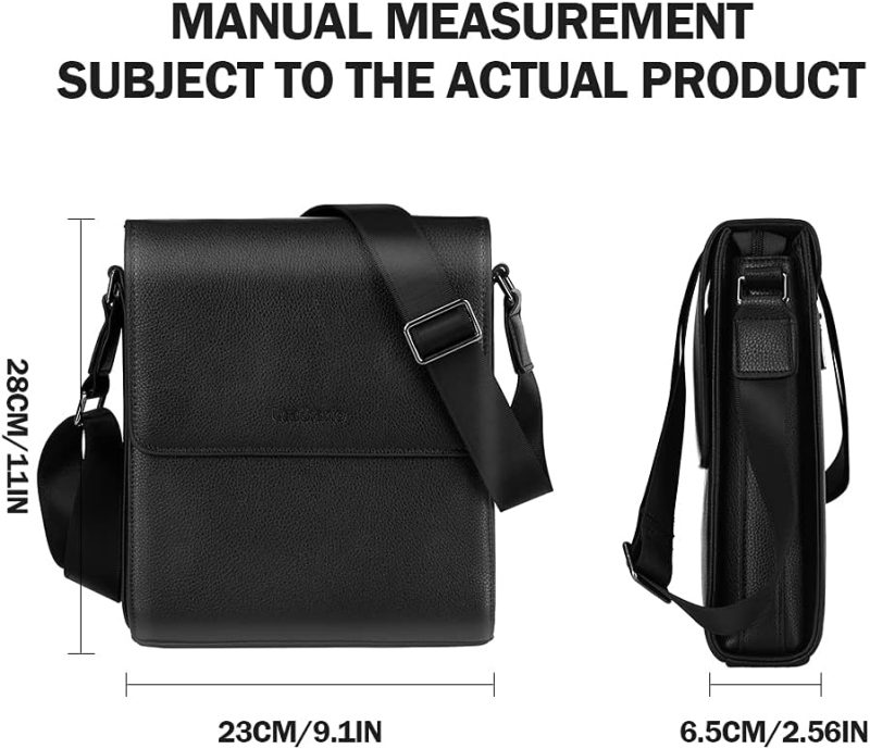 Messenger Bags | Men’s Shoulder Bag Leather Small Messenger Bag For Men Crossbody Bags For Men Handbag Satchel Travel Bag Messenger Bags Black