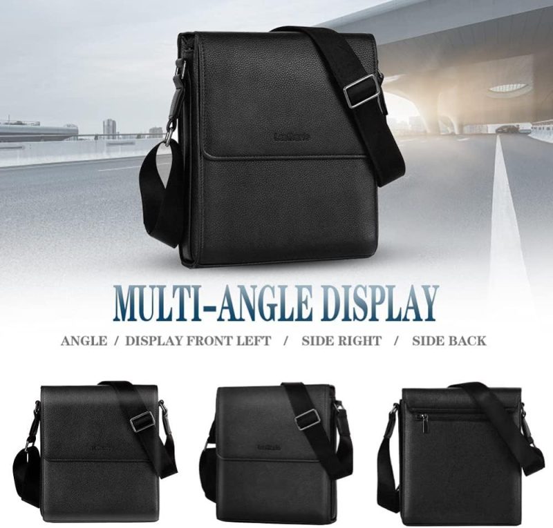 Messenger Bags | Men’s Shoulder Bag Leather Small Messenger Bag For Men Crossbody Bags For Men Handbag Satchel Travel Bag Messenger Bags Black