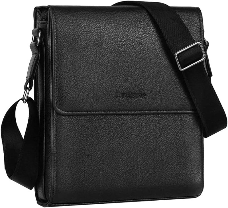 Messenger Bags | Men’s Shoulder Bag Leather Small Messenger Bag For Men Crossbody Bags For Men Handbag Satchel Travel Bag Messenger Bags Black