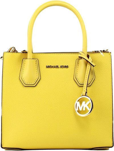 Messenger Bags | Mercer Medium Messenger Pebbled Leather Crossbody Bag, Daffodil Yellow Messenger Bags Messenger Bags