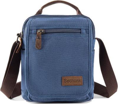 Messenger Bags | Small Canvas Shoulder Bags Messenger Bag Travel Bag Business Bag Working Bag For Men Women Messenger Bags Blue