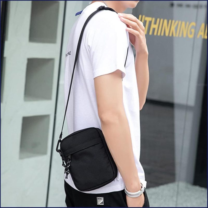 Messenger Bags | Small Crossbody Bag For Men, Mini Messenger Bag Side Shoulder Bag For Phone Passport, Casual Satchel Bag Phone Purse, Mini Sling Bag Fanny Pack Water Resistant For Travelling, Hiking (Black) Messenger Bags Messenger Bags