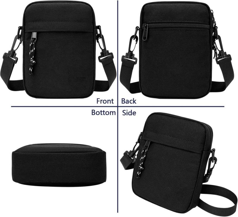 Messenger Bags | Small Crossbody Bag For Men, Mini Messenger Bag Side Shoulder Bag For Phone Passport, Casual Satchel Bag Phone Purse, Mini Sling Bag Fanny Pack Water Resistant For Travelling, Hiking (Black) Messenger Bags Messenger Bags