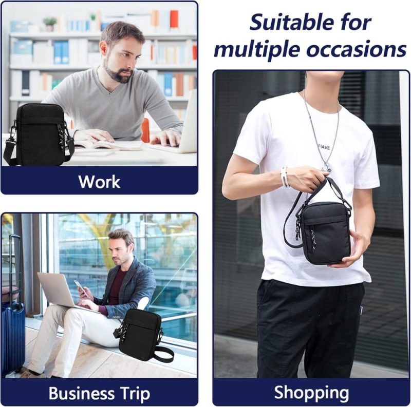 Messenger Bags | Small Crossbody Bag For Men, Mini Messenger Bag Side Shoulder Bag For Phone Passport, Casual Satchel Bag Phone Purse, Mini Sling Bag Fanny Pack Water Resistant For Travelling, Hiking (Black) Messenger Bags Messenger Bags