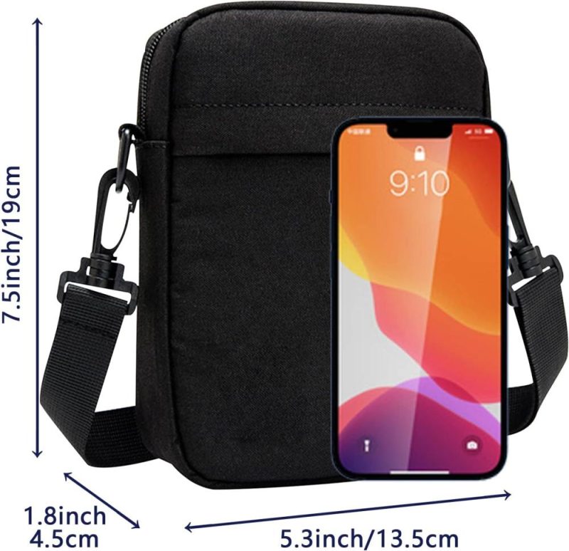 Messenger Bags | Small Crossbody Bag For Men, Mini Messenger Bag Side Shoulder Bag For Phone Passport, Casual Satchel Bag Phone Purse, Mini Sling Bag Fanny Pack Water Resistant For Travelling, Hiking (Black) Messenger Bags Messenger Bags