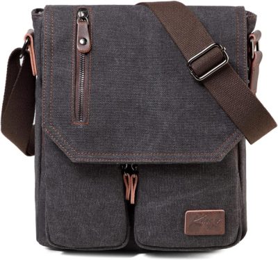 Messenger Bags | Small Messenger Bag, 11" Vintage Canvas Shoulder Crossbody Bags For Men Women Messenger Bags Dark Grey