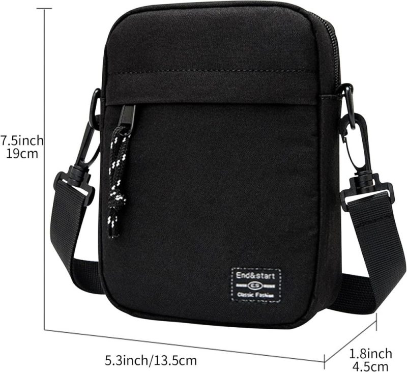 Messenger Bags | Vaupan Small Crossbody Bag Shoulder Bag For Men, Women Mini Messenger Bag Water Resistant Satchel Bag For Work Travel Messenger Bags Black