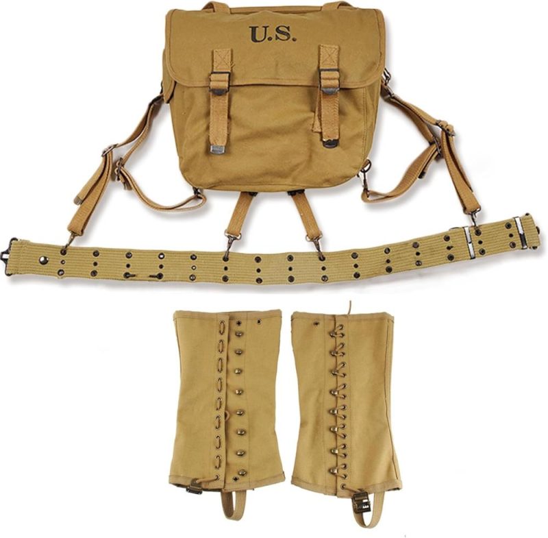 Messenger Bags | Ww2 Us M1936 Canvas Messenger Bag & Gaiters & Suspenders & Pistol Belt Messenger Bags Messenger Bags