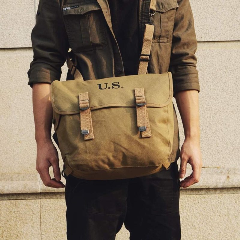 Messenger Bags | Ww2 Us M1936 Canvas Messenger Bag & Gaiters & Suspenders & Pistol Belt Messenger Bags Messenger Bags