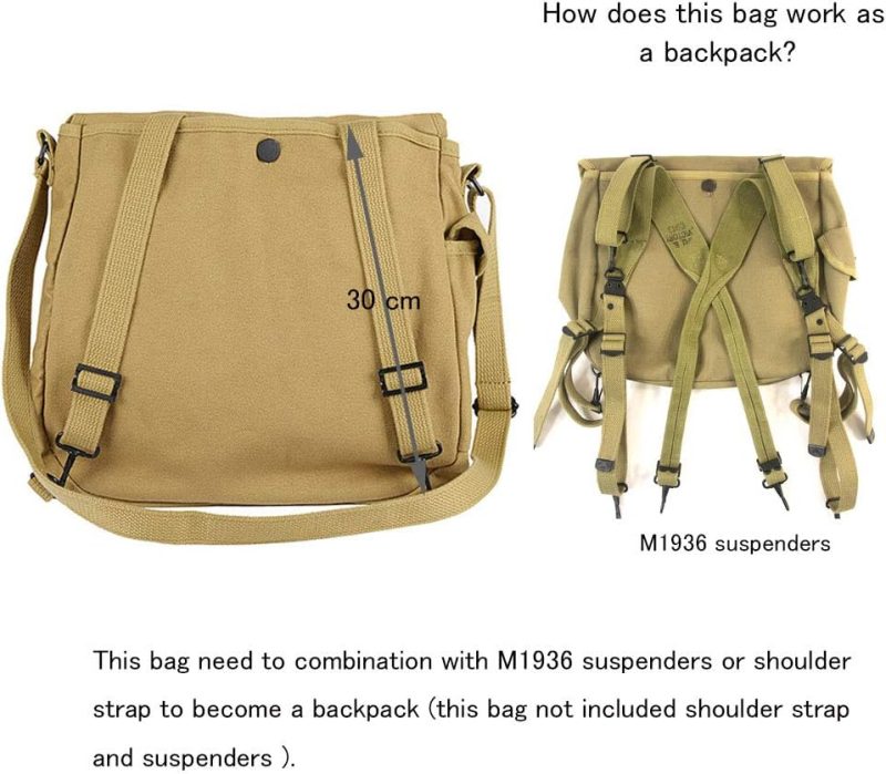 Messenger Bags | Ww2 Us M1936 Canvas Messenger Bag & Gaiters & Suspenders & Pistol Belt Messenger Bags Messenger Bags