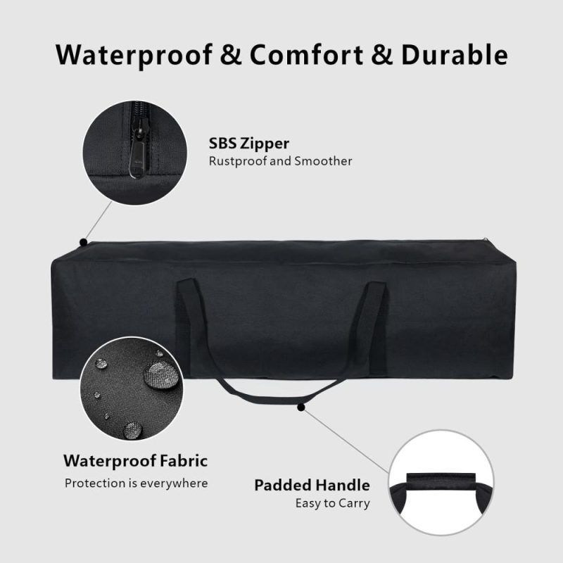 Sports Duffel Bags | 1-Pack 46 Inch Extra Large Zippered Duffel Bag For Travel Camping Sports Equipment Storage, Waterproof Foldable Luggage Bag With Padded Handles (Black) Gym Bags Black