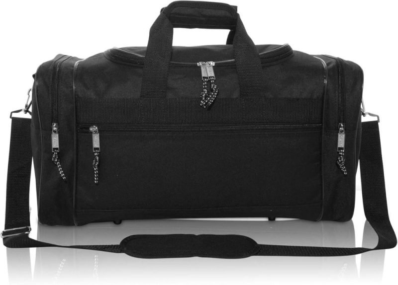 Sports Duffel Bags | 17" Blank Duffle Bag Duffel Bag Travel Size Sports Durable Gym Bag Gym Bags Black