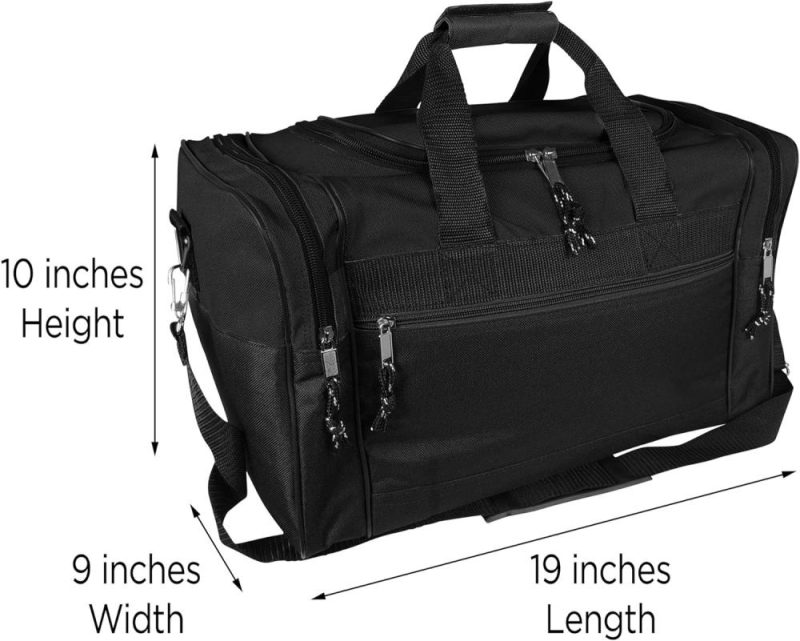 Sports Duffel Bags | 17" Blank Duffle Bag Duffel Bag Travel Size Sports Durable Gym Bag Gym Bags Black