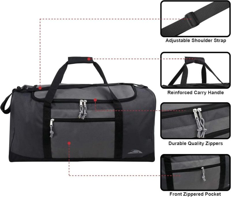 Sports Duffel Bags | (24 Pieces) 55 Liter, 24 Inch Wholesale Duffle Gym Bags In Bulk For Men And Women, Travel, Sports Gym Bags Sports Duffel Bags